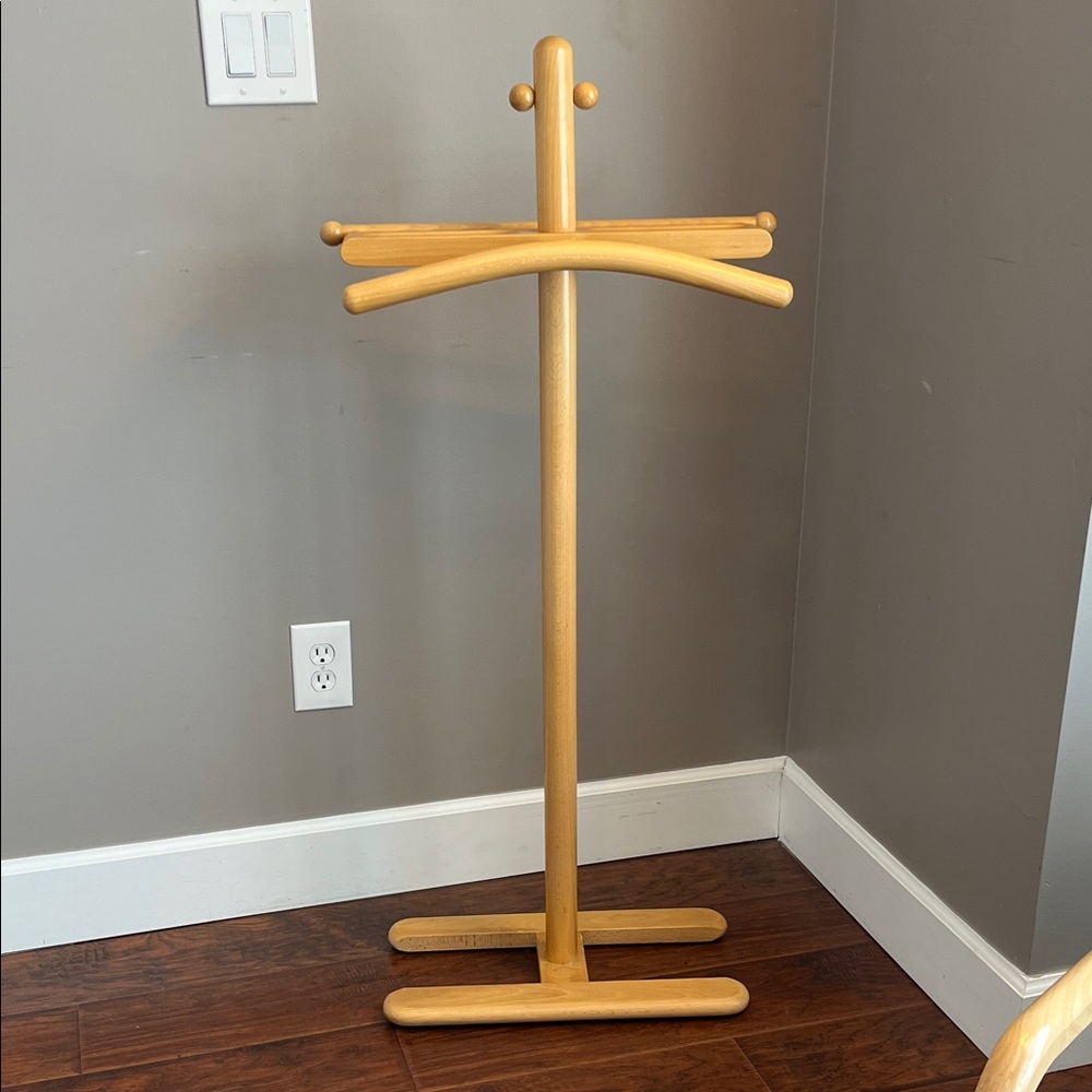 Postmodern Wooden Valet Stand Dressboy 1980's